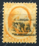Нидерланды 1864 г. • SC# 6 • 15 c. • король Виллем III • стандарт • Used VF ( кат. - $100 )