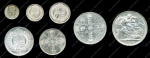 Великобритания 1887 г. • KM# 758-765 • 3 пенса - крона • Юбилейный набор • (7 монет) серебро • AU-MS BU