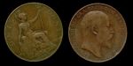 Великобритания 1908 г. • KM# 794.2 • 1 пенни • Эдуард VII • регулярный выпуск • VF ( кат. - $5 )