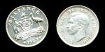 Австралия 1943 г. D • KM# 38 • 6 пенсов • Георг VI • серебро • регулярный выпуск • BU