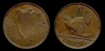 Ирландия 1928 г. • KM# 3 • 1 пенни • арфа • курица • регулярный выпуск(первый год) • AU ( кат. - $10 ) 