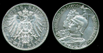 Пруссия 1901 г. A • KM# 525 • 2 марки • 200-летие Прусского королевства • Императорская чета • памятный выпуск • серебро • BU- ( кат. - $50 )