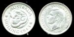 Австралия 1943 г. S • KM# 39 • 1 шиллинг • Георг VI • баран • серебро • регулярный выпуск • MS BU ( кат.- $20+ )