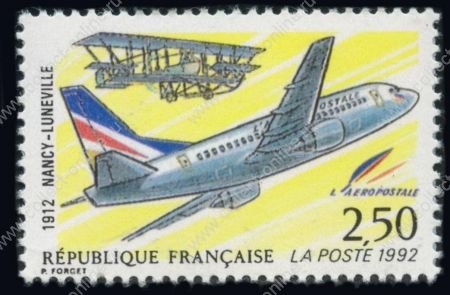 Франция 1992 г. • Mi# 2925 • 2.50 fr. • Авиапочтовая связь Нанси - Люневиль • авиапочта • MNH OG VF