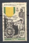 Французская Западная Африка 1952 г. • Iv# 46 • 15 fr. • 100-летие учреждения Воинской медали • Used VF ( кат. - €7 )