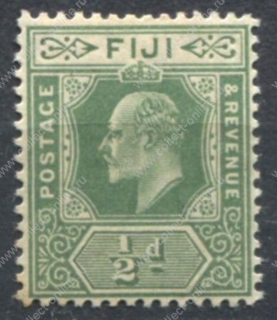 Фиджи 1906-1912 гг. • Gb# 118 • ½ d. • Эдуард VII • стандарт • MLH OG VF ( кат.- £ 12 )