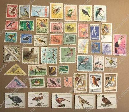 Птицы • Набор 47 разных марок мира • Used/Used(фг)/MH OG