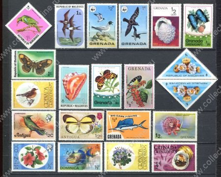 Британское содружество • Фауна и флора • 20 разных марок ** • MNH OG VF