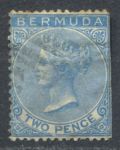 Бермуды 1865-1903 гг. • Gb# 3 • 2 d. • Виктория • стандарт • Used ( кат. -  £45 )