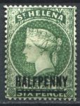 Святой Елены о-в 1884 - 1894 гг. • Gb# 36 • ½ на 6 d. • Королева Виктория • надпечатка нов. номинала • MH OG VF