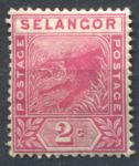 Малайя • Селангор 1891-1895 гг. • Gb# 503 • 2 c. • тигр • стандарт • MH OG VF ( кат.- £ 4 )