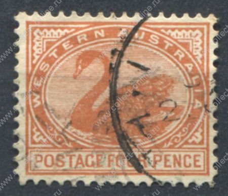 Австралия • Западная Австралия 1905-1912 гг. • Gb# 142 • 4 d. • лебедь • Used VF ( кат.- £12 )
