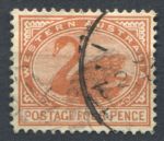 Австралия • Западная Австралия 1905-1912 гг. • Gb# 142 • 4 d. • лебедь • Used VF ( кат.- £12 )