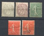 Франция 1900-1927 гг. • подборка 5 марок • стандарт • MH OG VF ( кат.- 10 )