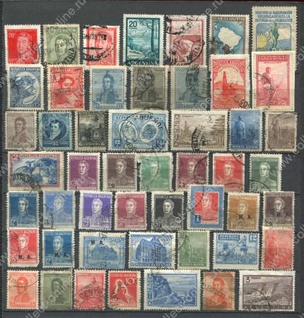 Аргентина • набор 50 разных, старинных, довоенных марок • Used F