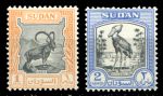Судан 1951-1961 гг. • Gb# 123-4 • 1 и 2 m. • осн. выпуск • фауна страны • MH OG VF