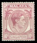 Сингапур 1948-1952 гг. • Gb# 22 • 10 c. • Георг VI • стандарт • MH OG VF