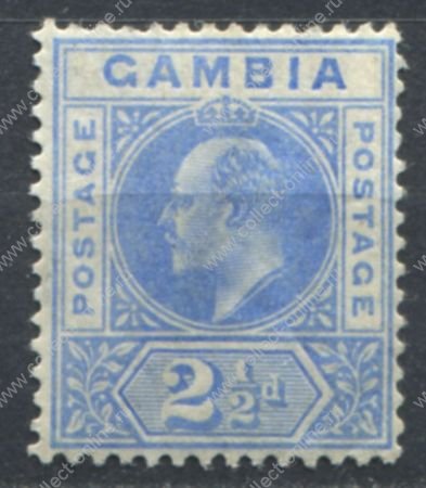 Гамбия 1904-1906 гг. • Gb# 60 • 2½ d. • Эдуард VII • стандарт • MH OG VF ( кат.- £ 10 )
