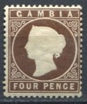 Гамбия 1886-1893 гг. • Gb# 31 • 4 d. • Королева Виктория • стандарт • MH OG VF ( кат. - £15 )
