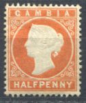 Гамбия 1880-1881 гг. • Gb# 10B • ½ d. • Королева Виктория • стандарт • MH OG VF ( кат.- £ 15 )