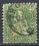 Швейцария 1862-1864 гг. • SC# 47 • 40 r. • "Швейцария" со щитом • стандарт • Used F ( кат. - $65 )