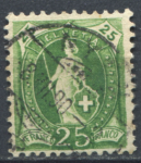 Швейцария 1882-1904 гг. • SC# 83 • 25 r. • "Швейцария" со щитом • перф. - 11½:12 • стандарт • Used XF