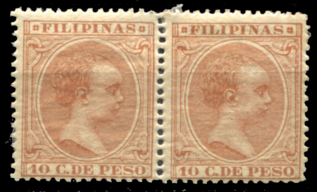 Филиппины 1890-1897 гг. • SC# 166 • 10 c. • Альфонсо XIII • стандарт • пара • MH OG VF