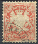 Бавария 1876-1881 гг. • Mi# 42 • 50 pf. • герб • Used VF ( кат.- € 9 )