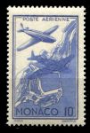 Монако 1942 г. • Mi# 268 • 10 fr. • Самолет над городом • авиапочта • MNH OG XF