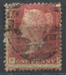 Великобритания 1858-1879 гг. • Gb# 44 (pl. 156) • 1 d. • Королева Виктория • Used VF ( кат.- £3 )
