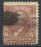 США 1894 г. • SC# 256 • 6 c. • Джеймс Абрам Гарфилд • стандарт • Used F- ( кат. - $25 )