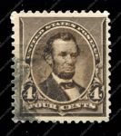 США 1890-1893 гг. • SC# 222 • 4 c. • Авраам Линкольн • стандарт • Used F-VF ( кат. - $5 )
