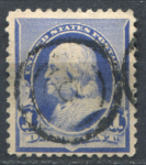 США 1890-1893 гг. • SC# 219 • 1 c. • Бенджамин Франклин • стандарт • Used VF