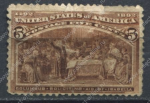 США 1893 г. • SC# 234 • 5 c. • Колумбова выставка • Аудиенция у королевы Изабеллы • MNG F- ( кат. - $100*- )