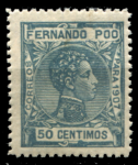 Фернандо-По 1907 г. • SC# 160 • 50 c. • Альфонсо XIII • стандарт • MNH OG XF