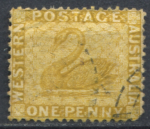 Австралия • Западная Австралия 1878-1881 гг. • Gb# 68 • 1 d. • лебедь • Used VF ( кат.- £4 )