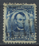 США 1902-1903 гг. • SC# 304 • 5 c. • Авраам Линкольн • стандарт • Used VF ( кат. - $2.50 )