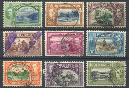 Тринидад и Тобаго 1938-1944 гг. • Gb# 246..253 • 1 - 24 c. • Георг VI осн. выпуск • 9 марок • Used F-VF (1)