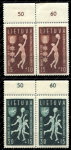 Литва 1939 г. • Mi# 429-30 • Чемпионат Европы по баскетболу (Каунас) • благотворительный выпуск • пары • MNH OG XF+ ( кат.- € 30+ )
