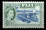 Фиджи 1954-1959 гг. • Gb# 290 • 1s.6d. • Елизавета II осн. выпуск • паровоз • MH OG VF ( кат. - £20-)
