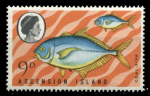 Вознесения о-в 1970 г. • SC# 131i • 9 p. • Рыбы • перевернутый в.з. • MNH OG VF