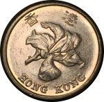 Гонконг 2017 г. • KM# 65 • 5 долларов • баухиния • регулярный выпуск • BU-