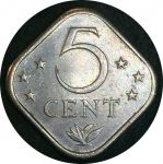 Нидерландские Антильские острова 1978 г. • KM# 13 • 5 центов • герб территории • MS BU