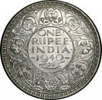 Британская Индия 1940 г. (Бомбей) • KM# 556 • 1 рупия • Георг VI • серебро • регулярный выпуск • AU+