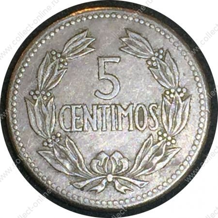 Венесуэла 1964 г. • KM# 38.2 • 5 сентимо • герб Республики • регулярный выпуск(год-тип) • AU+