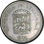 Венесуэла 1964 г. • KM# 38.2 • 5 сентимо • герб Республики • регулярный выпуск(год-тип) • AU+