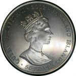 Фолкленды 2002 г. • KM# 77.1 • 50 пенсов • 50-летие правления Елизаветы II • члены королевской семьи • памятный выпуск • MS BU пруф