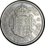 Великобритания 1959 г. • KM# 907 • полкроны • Елизавета II • регулярный выпуск • XF+ ( кат. - $10+ )