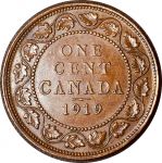 Канада 1919 г. • KM# 21 • 1 цент • Георг V • регулярный выпуск • XF-AU