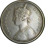 Британская Индия 1879 г. (Калькутта) • KM# 492 • 1 рупия • королева Виктория • серебро • регулярный выпуск • XF-